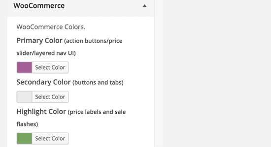 Color customization for WooCommerce