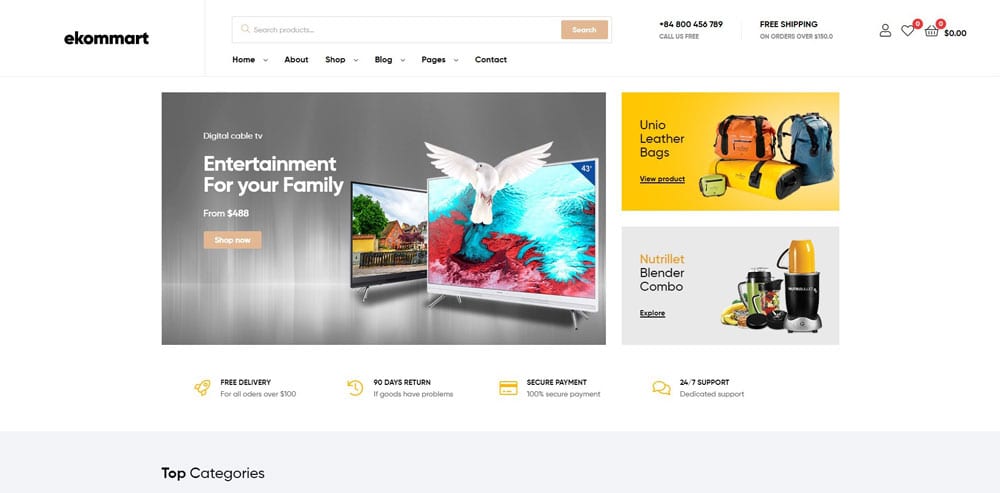 Ekommart Theme, Best WooCommerce themes, Electronics Shop, WordPress Maintenance, wpaos
