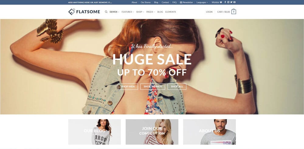 Flatsome Theme, Best WooCommerce themes, Bags Accessories Shops, WordPress Maintenance, wpaos