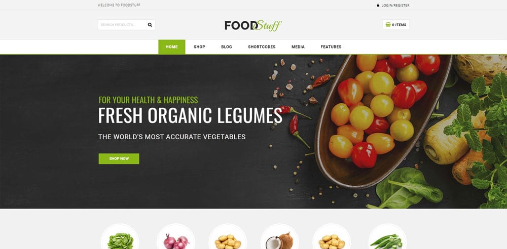 Food Stuff Theme, Best WooCommerce themes, online food shops, WordPress Maintenance, wpaos