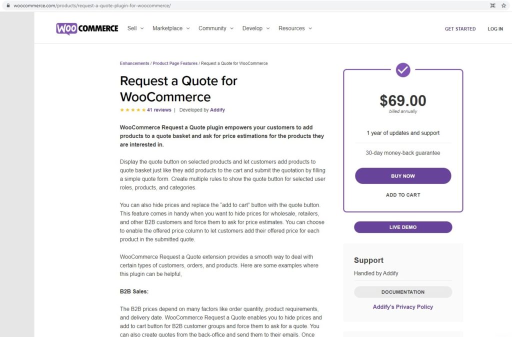 woocommerce request a quote