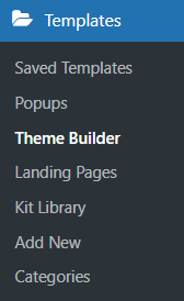 elementor theme builder