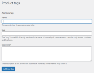 product tags WooCommerce