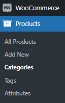 products categories woocommerce id