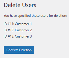 WooCommerce customer deletion
