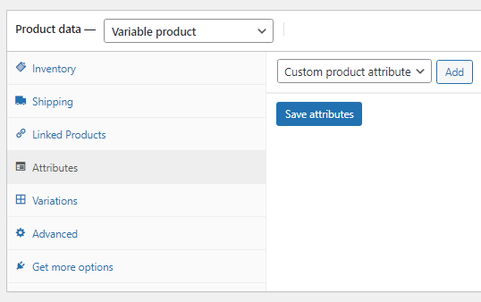 product variations attributes