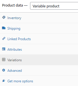 woocommerce product variations